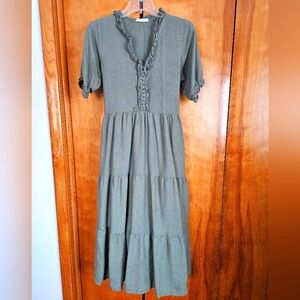 Little Cottonwood Acacia Dress Olive Green Size Medium